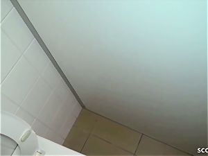 CAUGHT AND SPY GERMAN college teens poke ON wc AT college