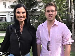 Jasmine Jae brings her man toy along for a pov nailing