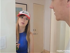 Dolly Leigh jumps on her step brothers boner